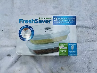 $16.99 • Buy Food Saver Fresh Saver 2 Pack Vacuum Storage Containers 1/2 Quart Size New 