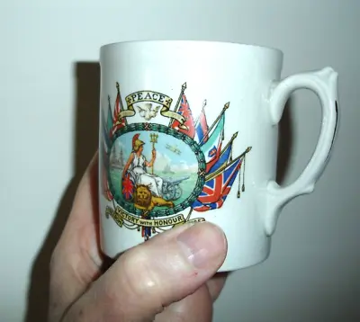 Antique Peace Mug 1914-1919 Rule Britannia China Commemorative Mug • £19.99