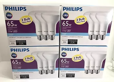 12 BR30 Flood Philips 11w Daylight 5000k 650Lum Dimmable 65W LED Light Bulbs LOT • $42.50