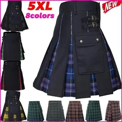 Kilts Men's Utility Kilt For Men Modern Hybrid Cotton & Tartan Kilts Scottish • $24.99