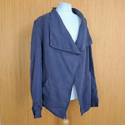 £30.60 • Buy Linen Press Womens Jacket Size Medium Purple Mauve Lagenlook Loosefit Art