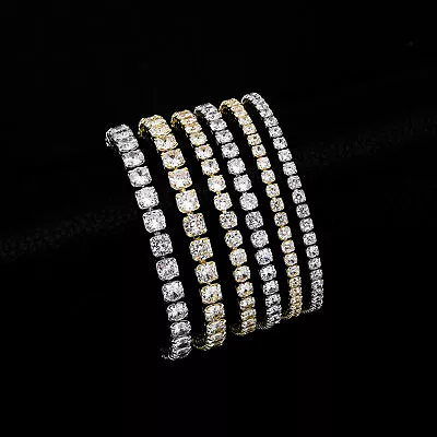 14K Gold 3/4/5mm Moissanite Tennis Chain Bracelet  Hip Pop Jewelry Gift • $100