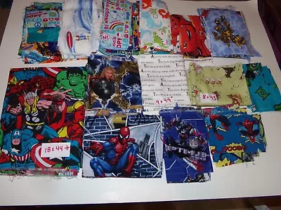 Kids Cotton Fabric Lot - Marvel Transformers Spiderman Thor Nursery Rhymes + • $5.75