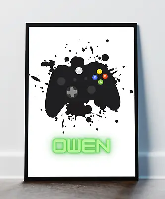 £4.75 • Buy Personalised Controller Name Xbox Playstation Inspired Gaming Print Poster Gamer