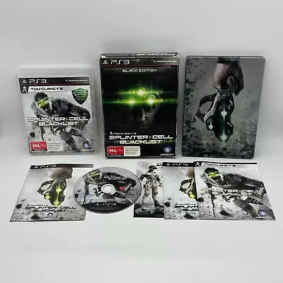 Tom Clancy's Splinter Cell Blacklist Black Edition | PS3 Game W Steelbook & Box • $70