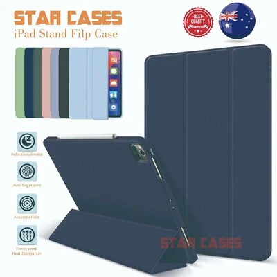 $18.99 • Buy IPad Mini56789 10 Air4 Air5 Pro11 Smart Silicone IPad Case Flip Cover&Pen Holder