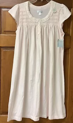 Miss Elaine Heavenly Bodies Cap Sleeves Cotton Blend Nightgown Peach Small NWT • $21.99