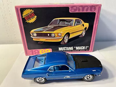 AMT 1969 Ford Mustang Mach 1 Blue 1/25 Scale Built Model With Original Box • $100