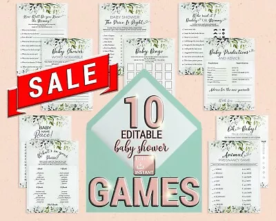 Baby Shower Games Bundle Baby Shower Games Package Baby Shower Games Printable • £14.47