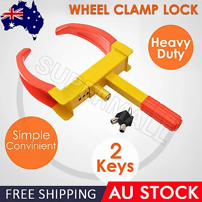 Heavy Duty Wheel Clamp Lock Vehicle Caravan Car Security Anti-theft  2keys OZ • $25.98