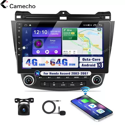 4+64GB Android 13 Car Stereo Radio For Honda Accord 2003-2007 GPS Carplay Camera • $279.99