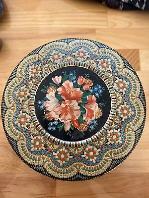 Vintage Round Floral Tin W/ Lid Designed By Daher Long Island NY Made In England • $4