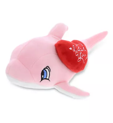 DolliBu I LOVE YOU Baby Soft Plush Pink Dolphin Valentine Stuffed Animal 11.75  • $17.75