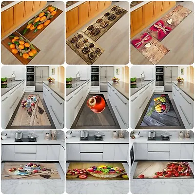 3D Non Slip Kitchen Mat Anti Slip Washable Rugs Small & Large Kitchen Floor Mats • £9.29