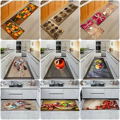 3D Non Slip Kitchen Mat Anti Slip Washable Rugs Small & Large Kitchen Floor Mats • £9.29