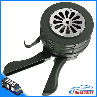 Green Hand Crank Siren Horn Manual Operated Metal Alarm Handheld Air Raid Siren • $50.99