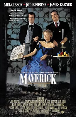 Maverick Movie Poster : Jodie Foster Mel Gibson James Garner : 11 X 17 Inches  • $13.96