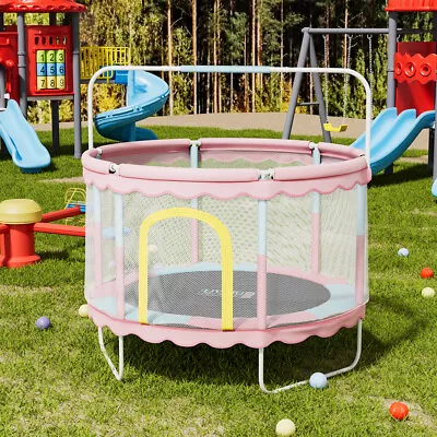 Indoor & Outdoor Toddler Trampoline Child Kids Round Jumping Mat With Enclosure • £89.95