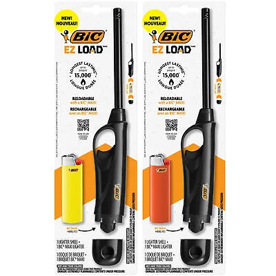 BIC EZ LOAD Lighter Reloadable Multi Purpose Lighter 2-Pack • $15