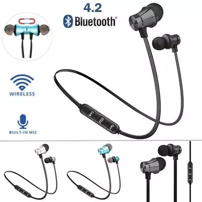 Bluetooth Sports Wireless Headphones Earphones In-Ear For IPhone Android UK New • £4.49