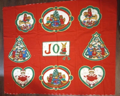 $2.99 • Buy (2) 1 Yd. Panels Vintage Christmas Fabric  Wamsutta Hallmark Cards Cotton Cats