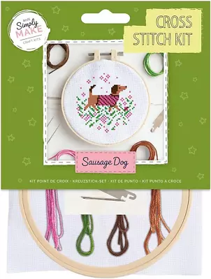 £8.45 • Buy Simply Make Cross Stitch Craft Kit Set-Sausage Dog, Home, Children And Adults Ho