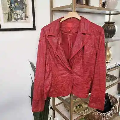 $32 • Buy V Cristina Red Animal Print Jacket
