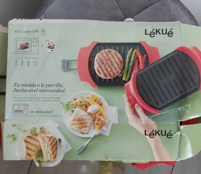 £11 • Buy Lekue Microwave Grill  Toastie  Panini Maker With Cooking Guide Boxed In Red