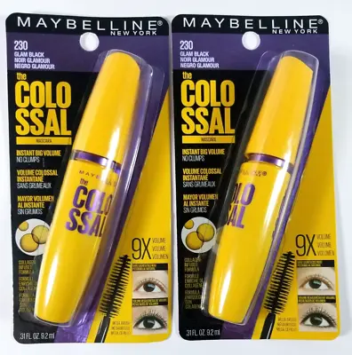 Maybelline The Colossal *2 PACK* Volume Mascara Glam Black 230 - 9X VOLUME - NEW • $12.98