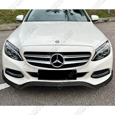 For 15-18 Mercedes-Benz C-Class W205 Base Carbon Look Front Bumper Lip Spoiler • $115.99