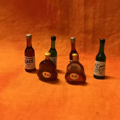 Dollhouse Miniature Tiny Beer Mini Alcohol Liquor Bottle Sake Lot 6 Bottles • $14.99