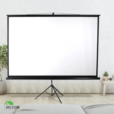 $133.55 • Buy 100 Inch Projector Screen Tripod Stand Home Pull Down Outdoor Screens Cinema 3D