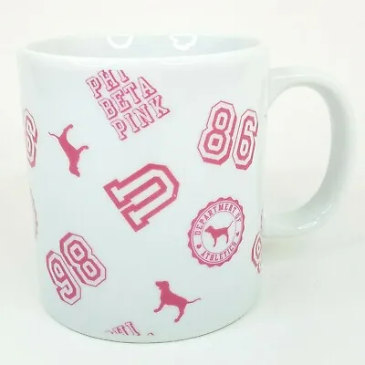 Victoria Secret All Over Graphic Large 20oz Ceramic Coffee Mug Cup Phi Beta Pink • $32.95