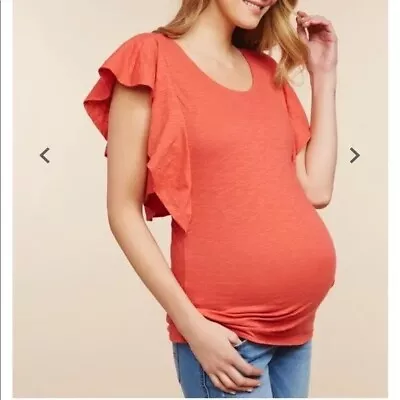 NWT Jessica Simpson Cross Back Maternity/Nursing Top Blouse Orange Size Medium • $12