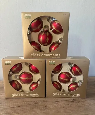 Martha Stewart Everyday Christmas Glass Ornaments 3 Sets Of 5 Woodland Holiday • $22