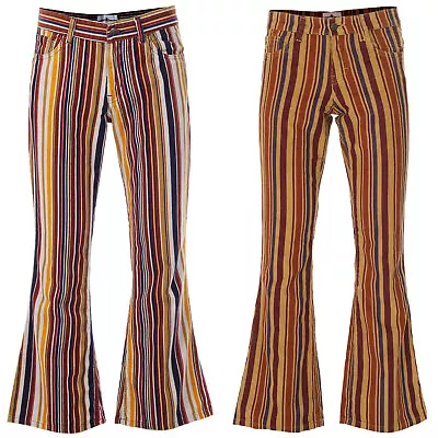 NEW MADCAP RETRO 60s 70s Cord CORDUROY FLARES FLARED Jeans KILLER STRIPE MC504 • £44.50