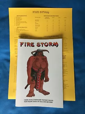 FIRE STORM Fantasy Mass Wargames Rules 1/300th Scale With Playsheet/Army Lists • £4.99