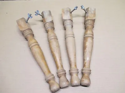 Set Of 4 Vintage Wood Table Legs 14  Long W/mounting Screws And Wing Nuts • $12.50