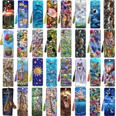 3D BOOKMARKS Stunning Various Designs Sail Cat Dragon Dolphins Guitar Wolf Gift • £6.96