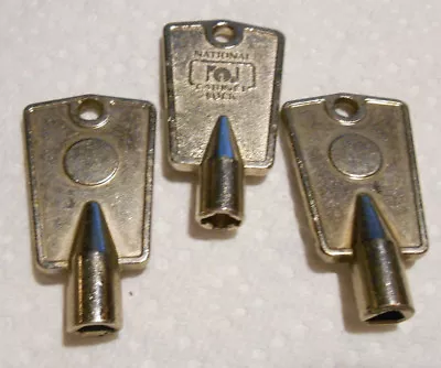 $21 • Buy Lot Of 3 Caution National Lock Freezer Keys Hotpoint Frigidaire Kenmore Others