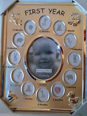 Baby's First Year Picture Frame 13 Openings-Malden International Designs NEW • $14