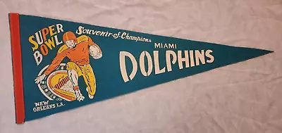 1972 Miami Dolphins Super Bowl VI Pennant Vintage Felt MINT Griese Shula RARE • $250