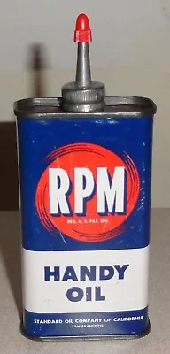 Wonderful Lead Top RPM Standard Oil Can - Vintage 4 Oz Handy Household Oiler Tin • $26