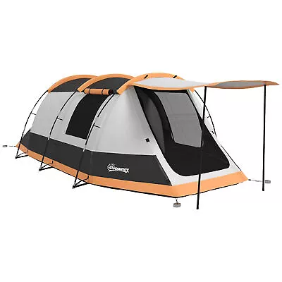 Outsunny Tunnel Tent With Bedroom Living Room And Porch For 3-4 Man Orange • £109.99