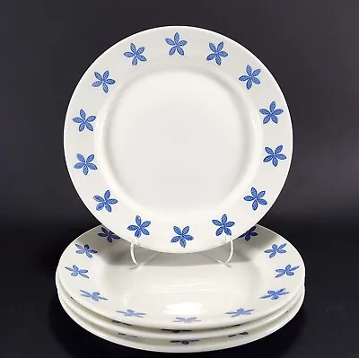 Ikea 17277 Blue Flower Rim Salad Plates Vintage Russia 7 3/4  Set Of 4 • $18.99