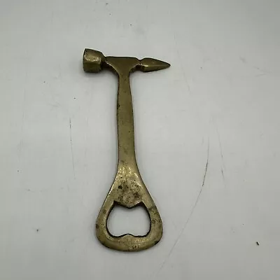Vintage Solid Brass Bottle Opener With Hammer & Ice Chisel Top • $29.99