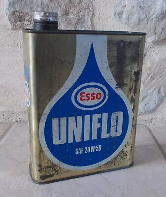 Antique ESSO UNIFLO Oil Can Auto Old Vintage France French Petroleum Vtg #3 • $28.05