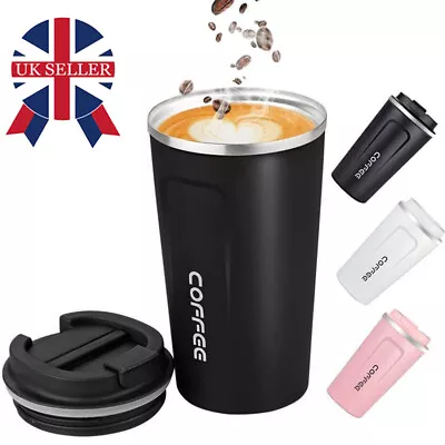 Insulated Coffee Mug Stainless Steel Thermos Cup Travel Thermal Flask Vacuum UK • £8.99