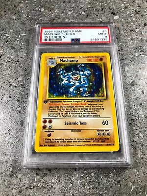 Pokemon TCG Cards 1st Edition Machamp 8/102 Base Set Holo Rare PSA 9 MINT • $284.99