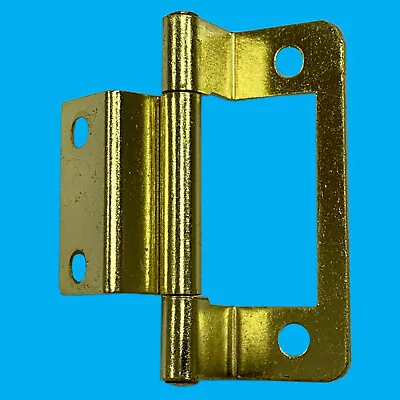 2x 50mm Brass Semi Concealed Double Cranked Flush Cabinet Hinge Door • £4.48